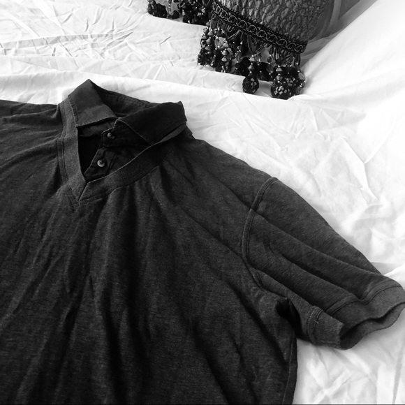 Brunello Cucinelli Denim Popover Vneck Polo S Gray - Picture 5 of 16